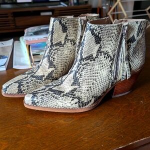 Sam Edelman Faux Snake Skin Leather Ankle Boots